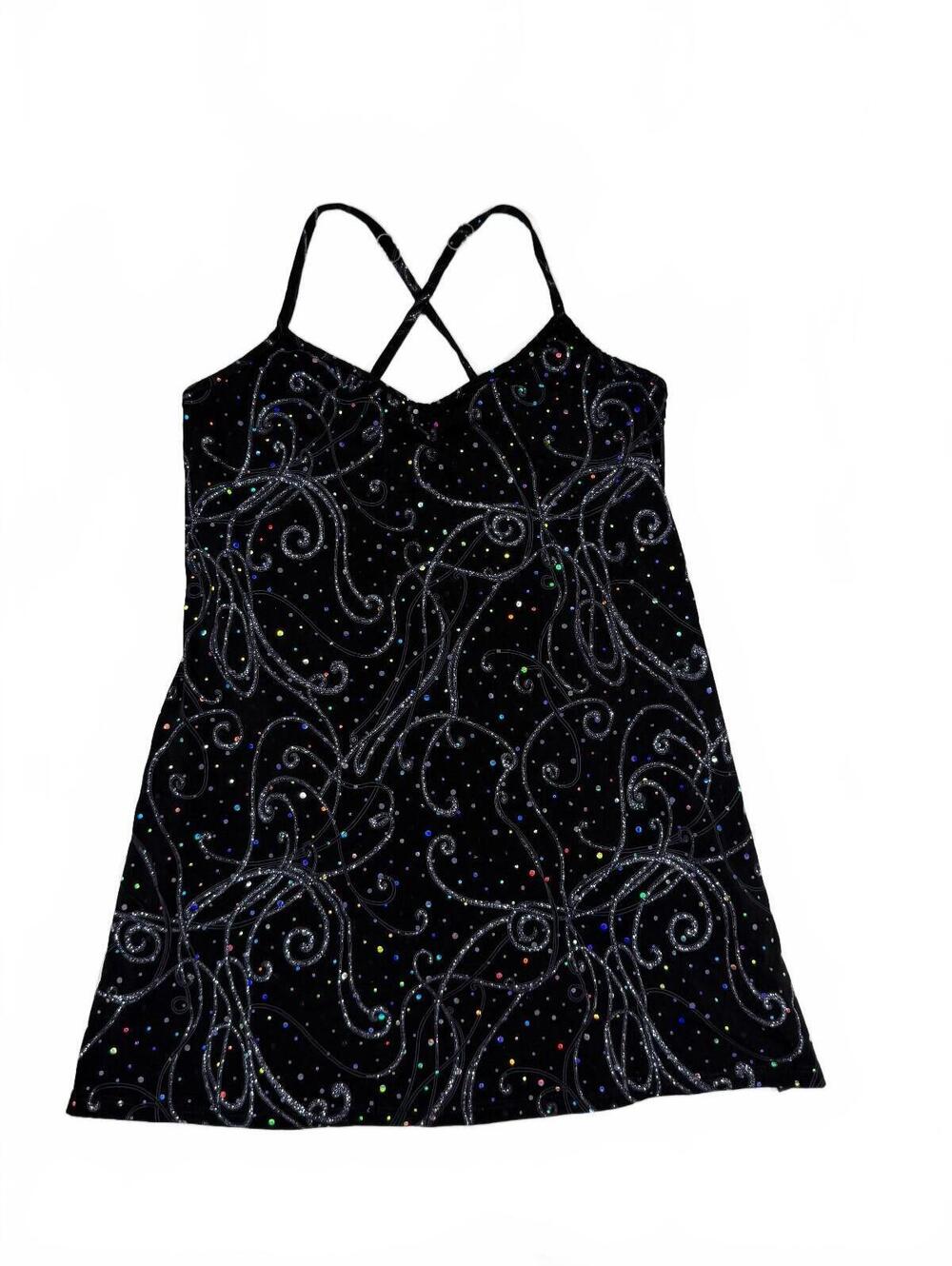 Y2K Micro Mini Black Embellished Dress Size S